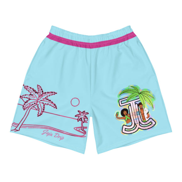 Palm Tree Shorts (Baby Blue)