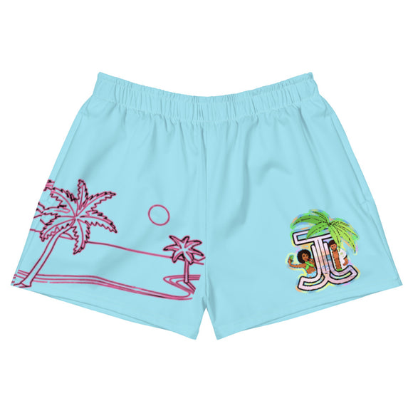 Palm Tree Short Shorts (Baby Blue)