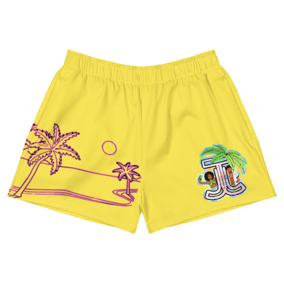 Palm Tree Short Shorts (Yellow)