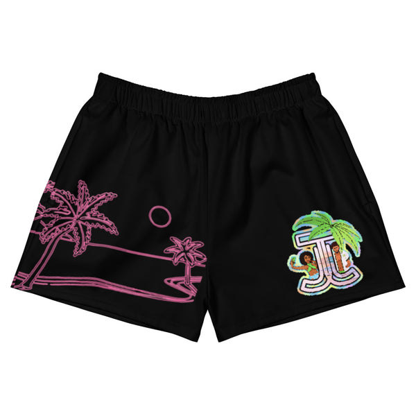 Palm Tree Short Shorts (Black)